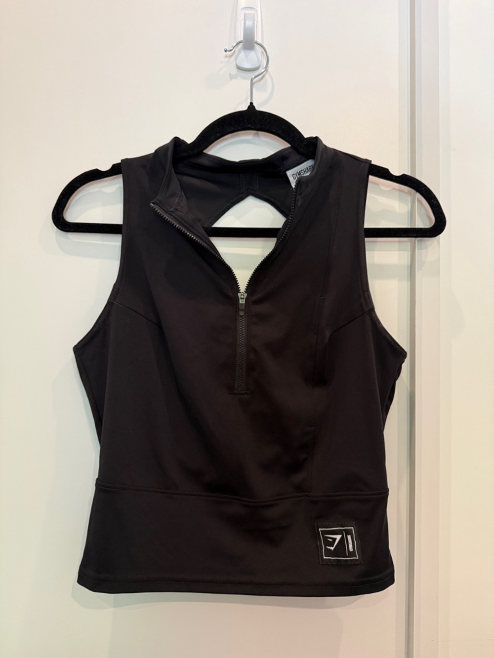 Gymshark Black Sleeveless Zip-Up Performance Tank